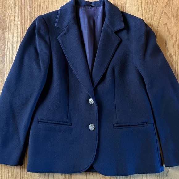 Gleneagles of Scotland cashmere wool blazer size 12 navy blue - Picture 5 of 11